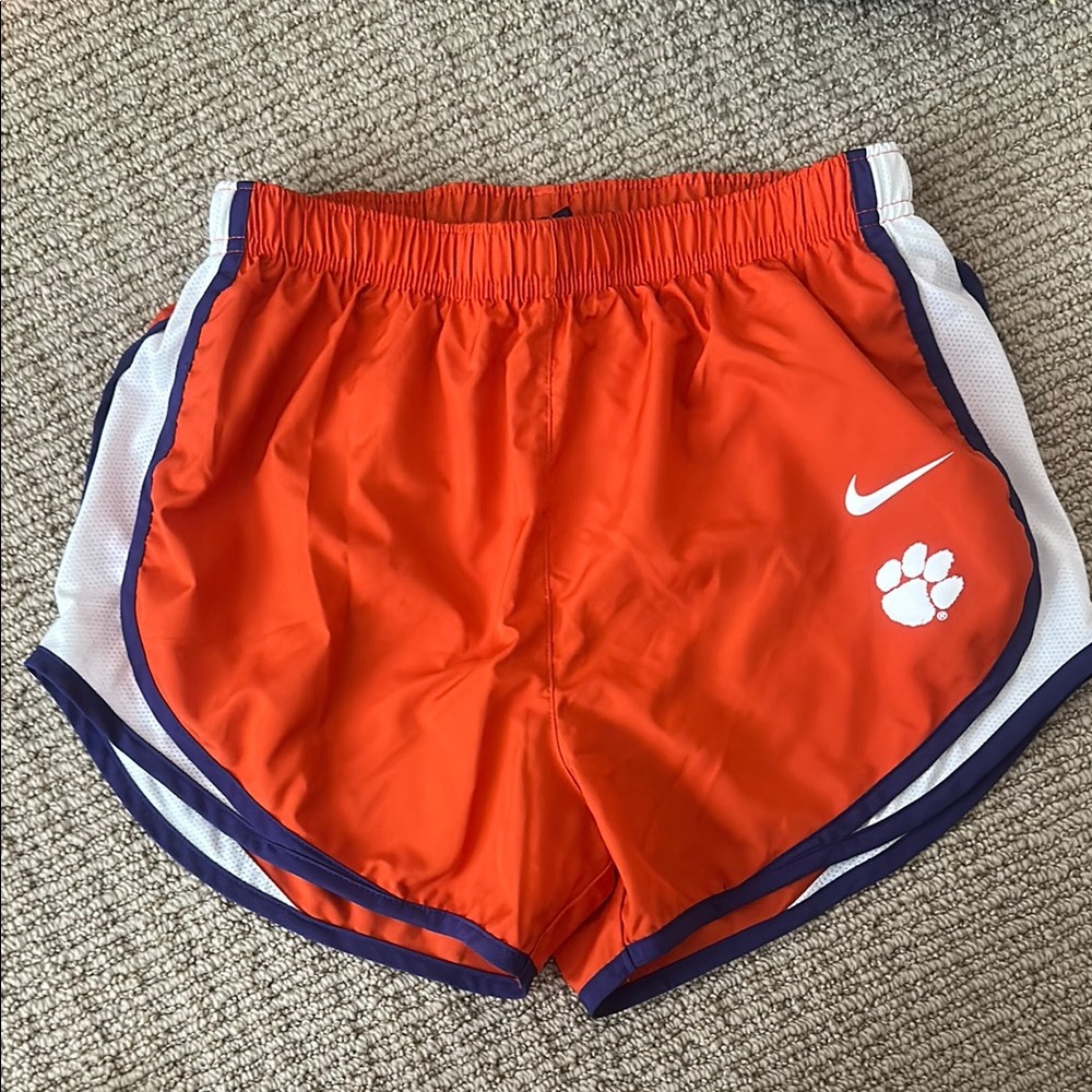 CLEMSON TIGERS — Nike Dri-Fit Orange and White Athletic Shorts